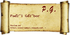 Paál Gábor névjegykártya