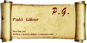 Paál Gábor névjegykártya